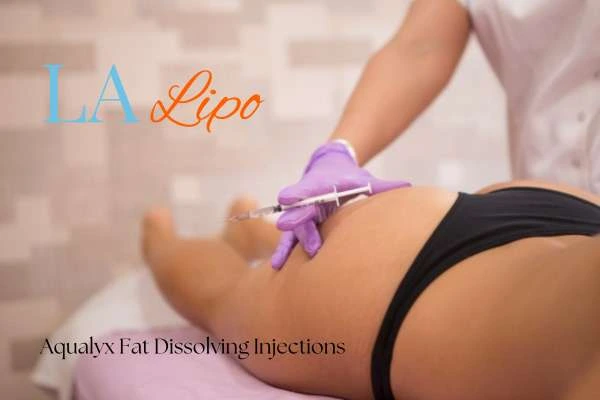 Woman having fat dissolving injections Epping on thighs