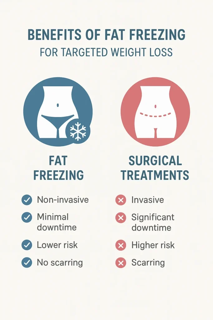 graphic showing the benefits of fat freezing Epping
