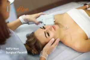 Woman having Hi-Fu to reduce wrinkles Epping.