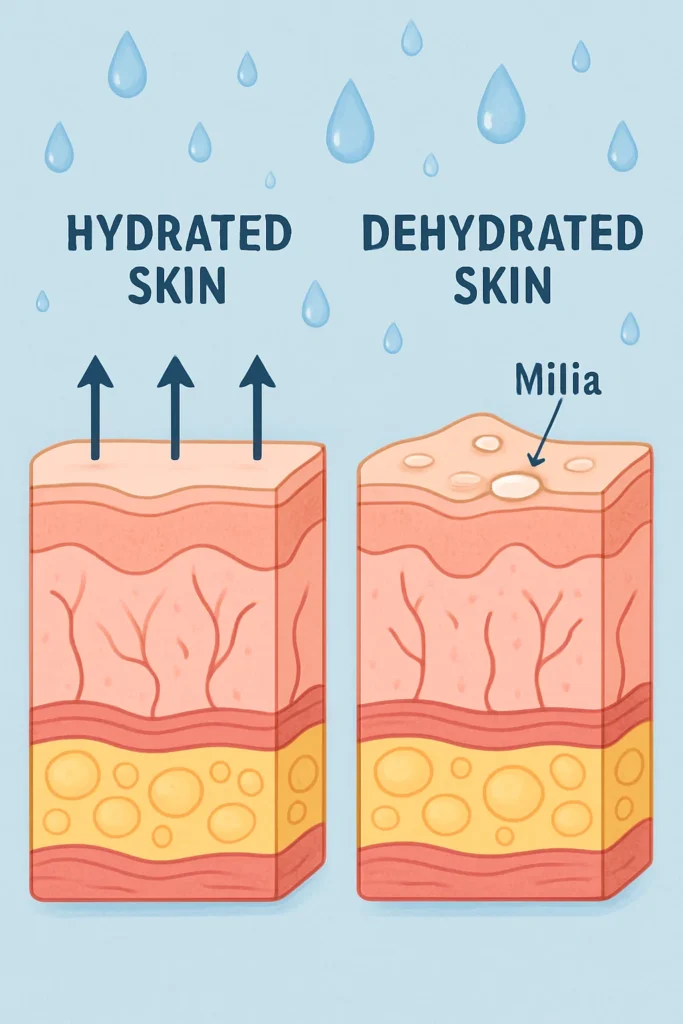 The importance of hydration and milia production Epping