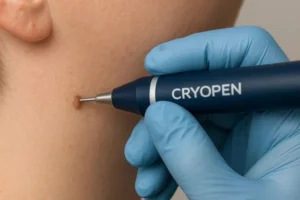 Person receiving skin tag removal Epping